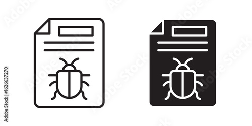 Bug report icon, outline style icon for web site or mobile app, vector graphics