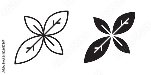 Basil icon, outline style icon for web site or mobile app, vector graphics