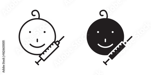 Baby Vaccination icon, outline style icon for web site or mobile app, vector graphics