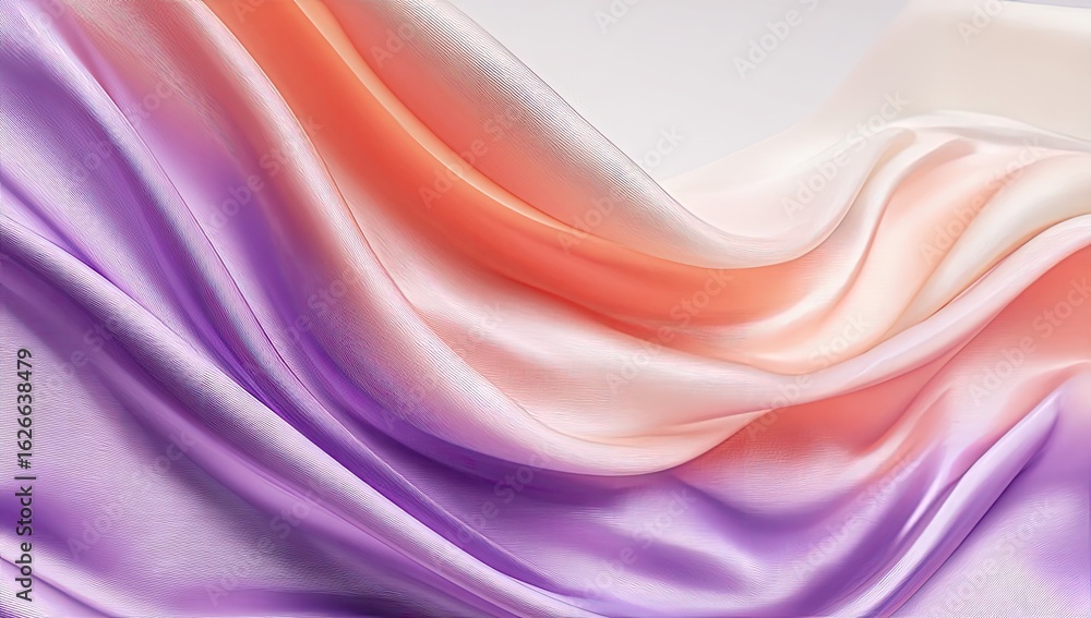 Fototapeta premium Flowing silk fabric in soft, ombre colors