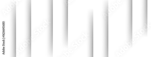 Abstract clean white background with diagonal cut-out lines and soft shadows. Minimalist, geometric grayscale color palette, modern elegance. Layered paper, folded surfaces with presentation template