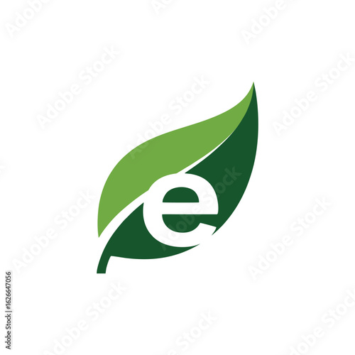 Eco-Friendly "e" Leaf Logo | Green Energy & Nature Design
