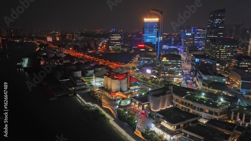 Wallpaper Mural Overlooking Shanghai Gate M West Bund Dream Center at night Torontodigital.ca