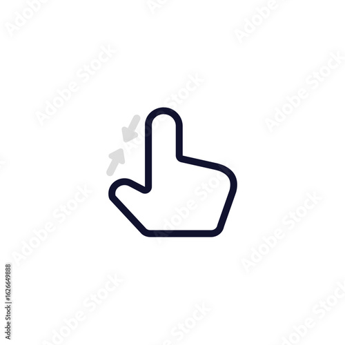 Icon for UI screens product design for signaling gestures and interactions