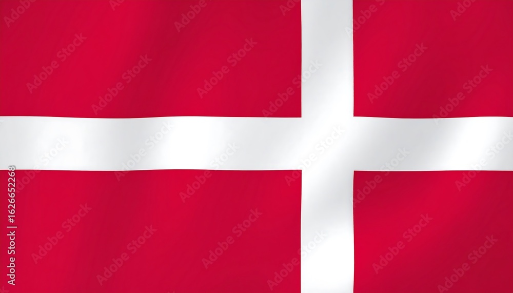 Obraz premium Danish flag with red field and offset white Nordic cross—symbol of Christianity, tradition, and sovereignty.