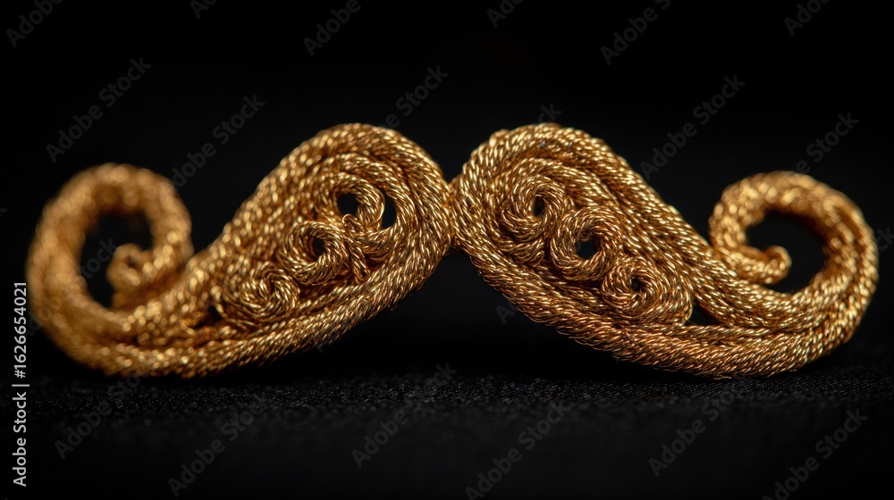 Fototapeta premium Detailed golden mustache ornament