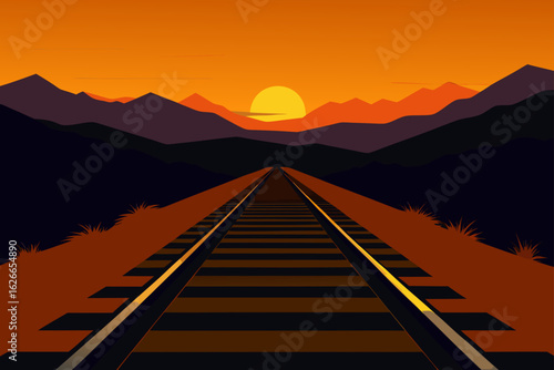 sunset in the mountains