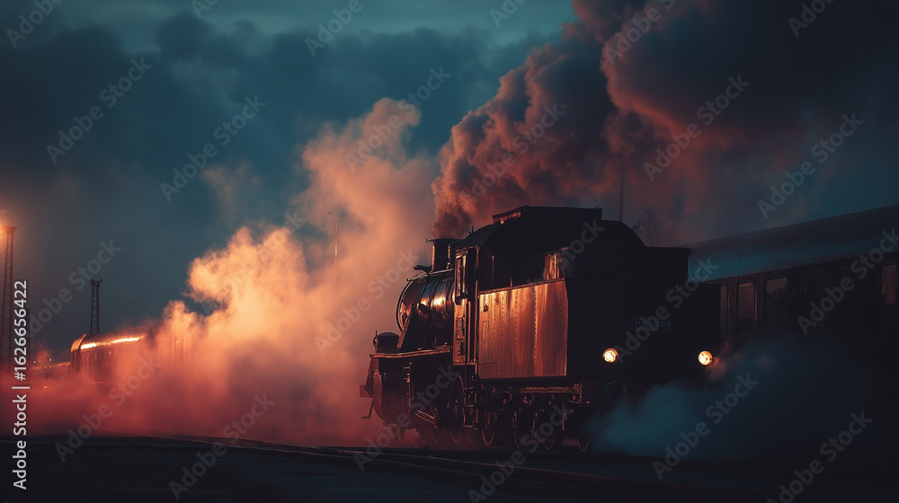 Naklejka premium A train with smoke coming out of it