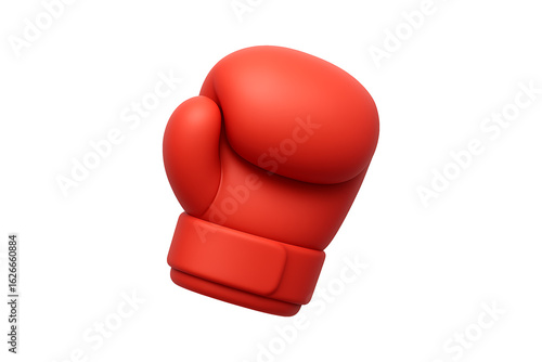 Red Boxing Glove, 3D Render Isolated on Transparent Background