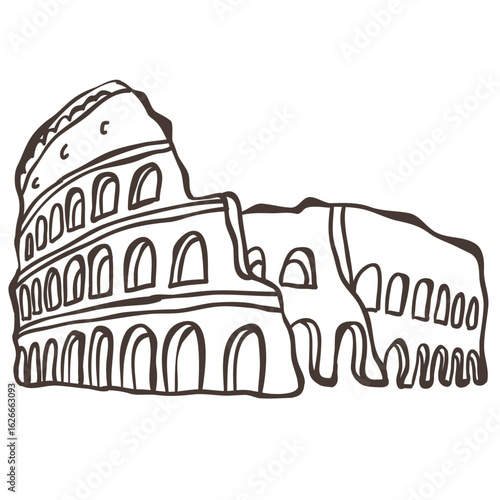 Illustration of Collosseum. Vector Graphic on the white Background