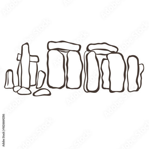 Illustration of Stonehenge. Vector Graphic on the white Background