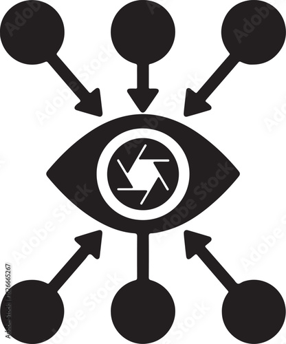 Silhouette vector of deep learning neural layers icon representing AI networks, data processing, and smart tech.