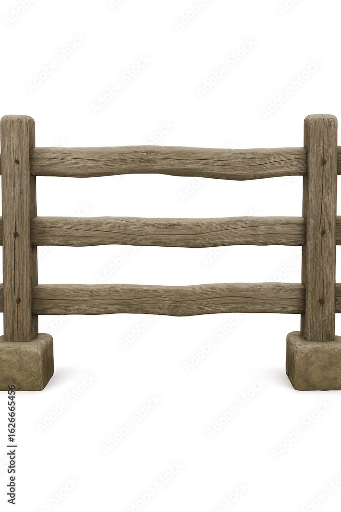 Obraz premium Wooden fence on transparent background creating rustic countryside atmosphere