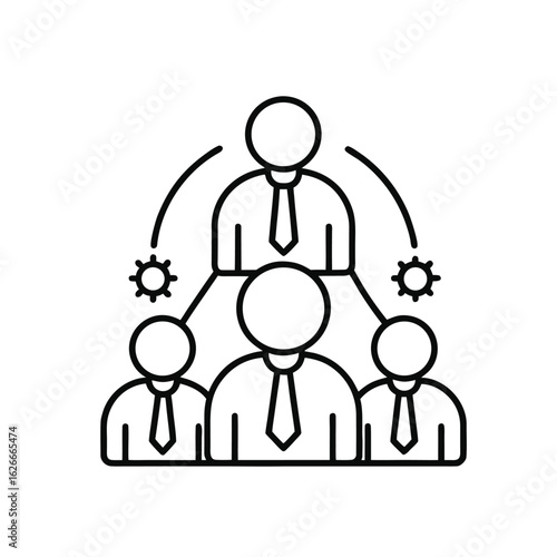 Teamwork, Leadership, and Collaboration: A Modern Line Art Illustration