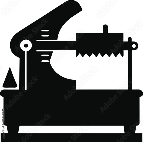 vector illustration of a silhouette of plotter