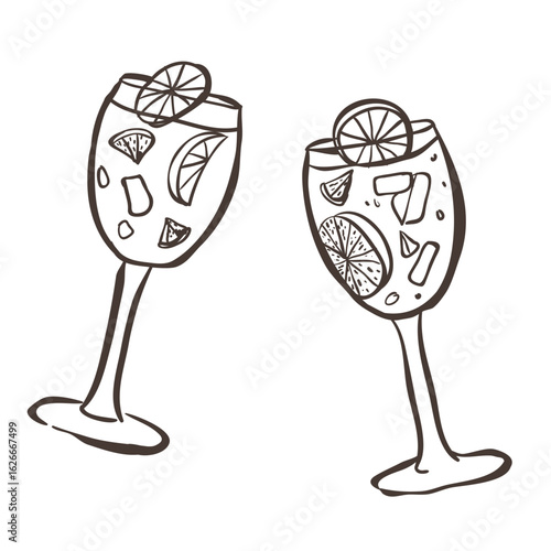 Illustration of Cocktail. Vector Graphic on the white Background