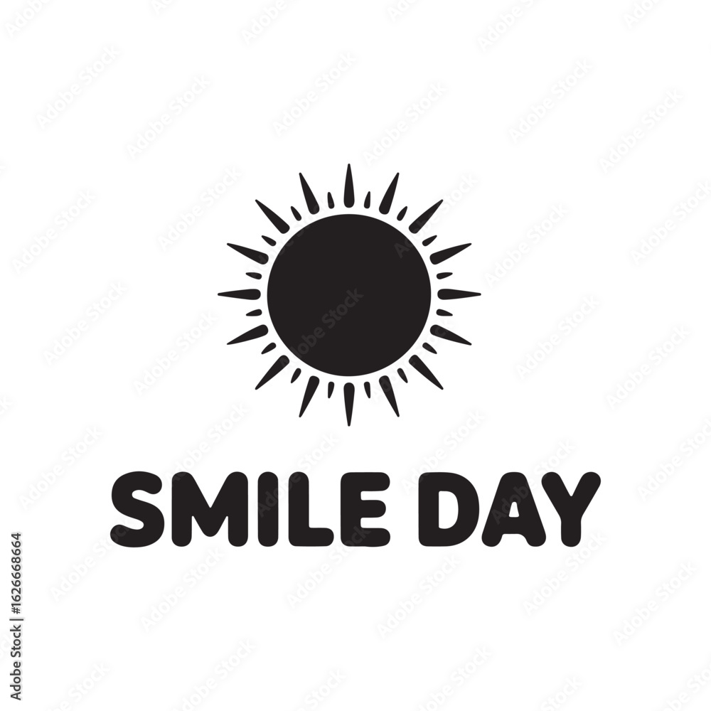 Naklejka premium smile day typography silhouette illustration