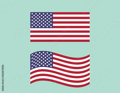 USA flag simple illustration for independence