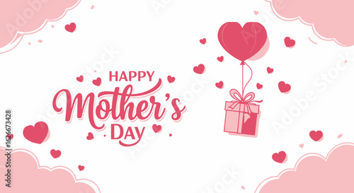 Vector illustration on a white surface celebrating Mother's Day