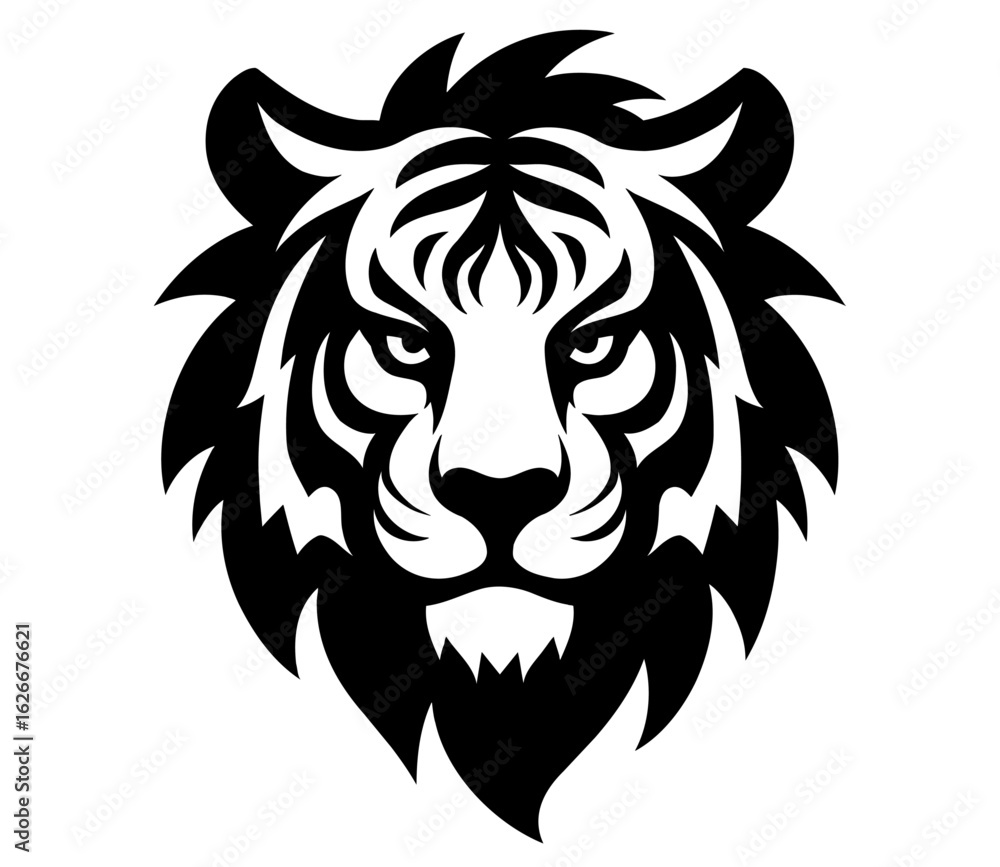 Obraz premium Tiger Head Emblem Silhouette