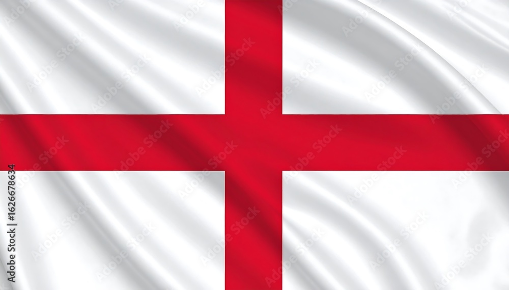 Obraz premium England flag with bold red St George's Cross on white field, clean flat layout