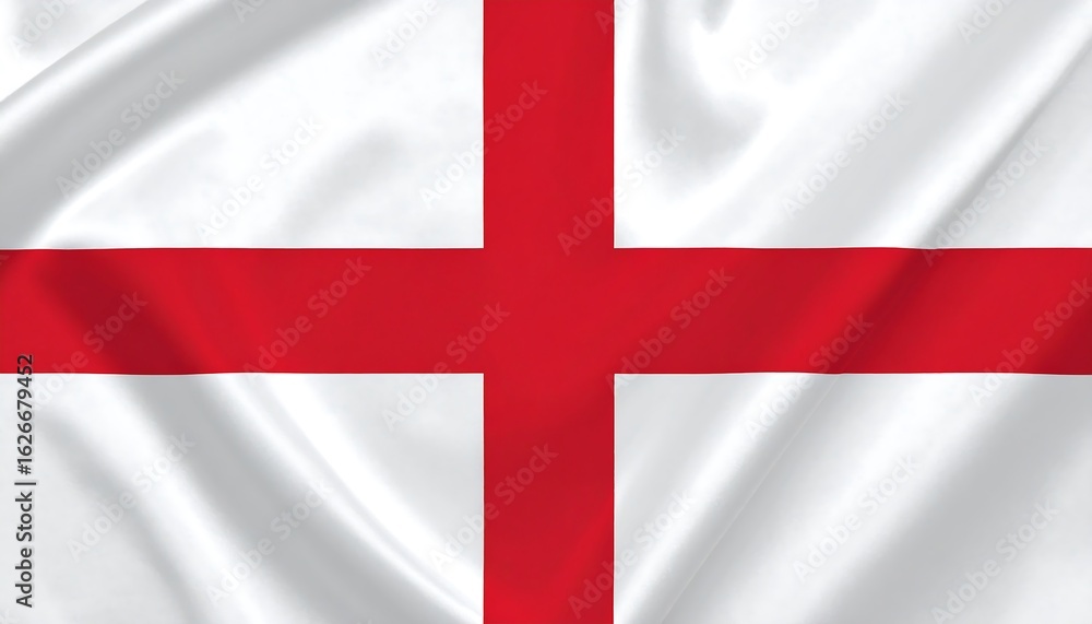 England flag with bold red St George's Cross on white field, clean flat layout England flag with bold red St George's Cross on white field, clean flat layout