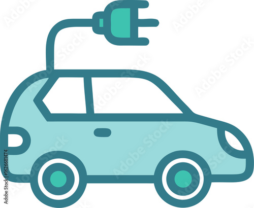 Modern electric vehicle illustration for sustainable transportation and eco friendly concepts