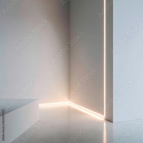 Wallpaper Mural Modern corner room with subtle light strip Torontodigital.ca