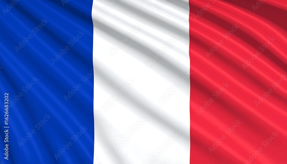 Naklejka premium French flag with vertical blue, white, and red stripes, crisp and symbolic layout