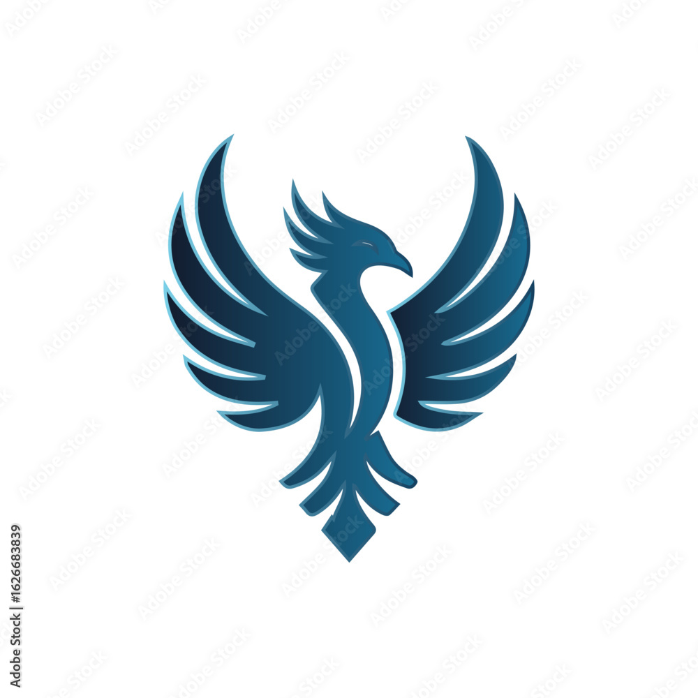 Obraz premium Rising Phoenix Logo Mythical Firebird Symbol for Empowerment Brands