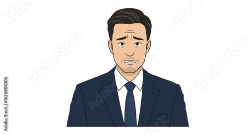 portrait of a handsome businessman nervous 