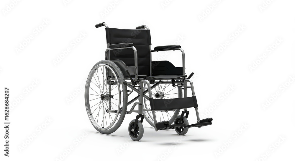 Fototapeta premium Wheelchair isolated on white background for healthcare and accessibility concepts