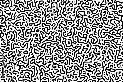 Abstract monochrome pattern, black wavy lines on transparent background, vector