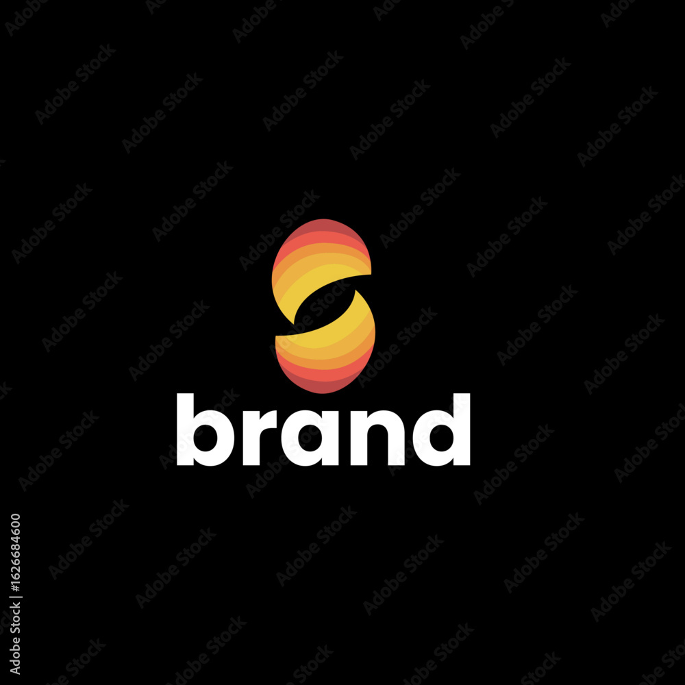 Fototapeta premium Abstract S Curve Logo Gradient Symbol for Modern Brands
