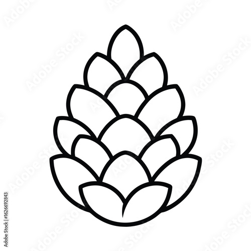 Pine cone line art vector illustration
