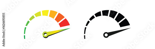Speed indicator sign. Performance concept. Fast speed sign. Vector illustration
