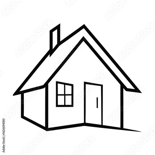 Line Art House Design, Architecture, Graphic