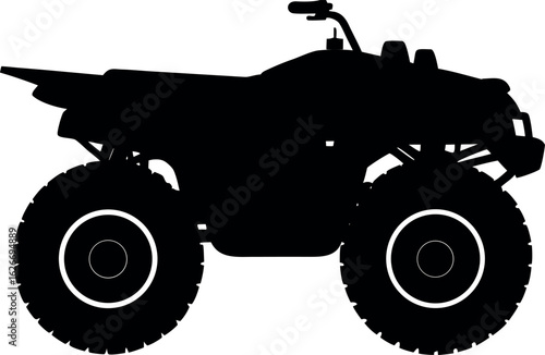 Atv quad bike vehicle transport adventure sport ride travel silhouette vector illustration