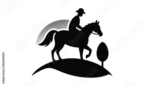 Silhouette of a Horse and Rider