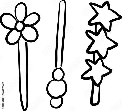 Hairband Hair Pin Hand Drawn Sketch