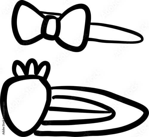 Hand Drawn Hair Pin Sketch Style