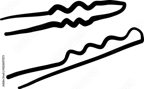 Minimalist Hairband Hair Pin Drawing