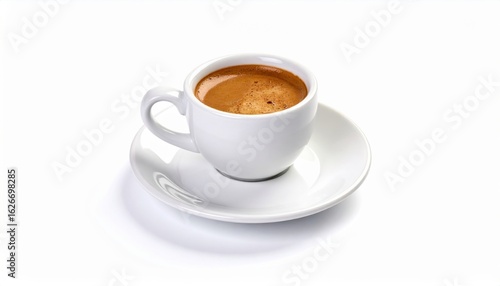 Aromatic Steaming Cup of Coffee on a Sleek Saucer Capturing the Essence of Morning Tranquility