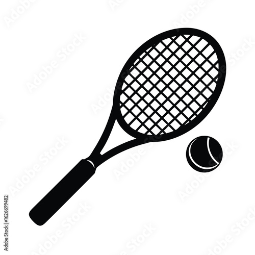 tennis racket and ball
