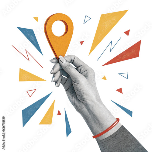 Businessman with a red arrow and question mark symbols, a concept of business choice and direction