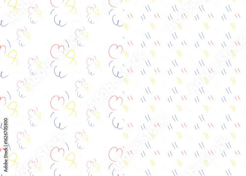 Set of colorful doodle patterns, drawn with chalk