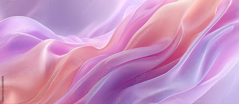 Obraz premium Delicate, flowing silk in soft, pastel hues of pink and lavender