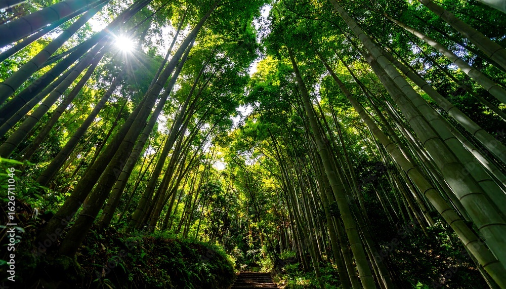Lush bamboo forest canopy Lush bamboo forest canopy