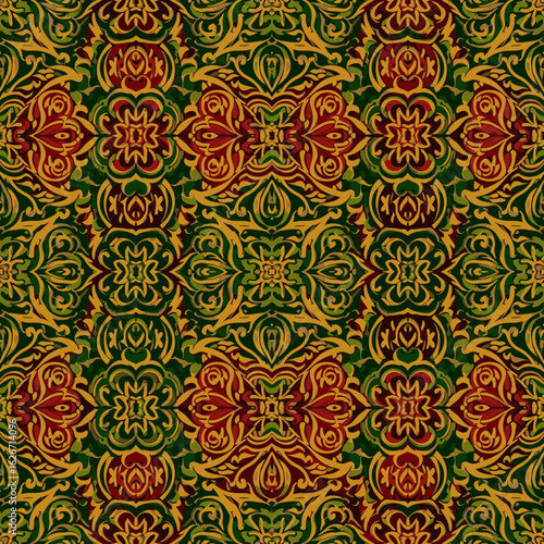 Seamless background with traditional Japanese pattern in Karakusa style  