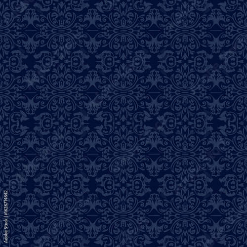 Seamless background with traditional Japanese pattern in Karakusa style  